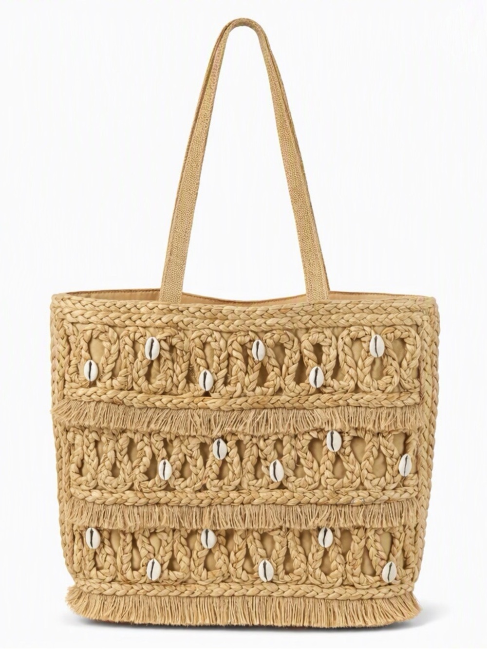 NWT Salt + Umber Island Jute Seashell Tote Bag